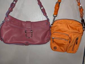 lot 46 image: 4 Fun Small Purses - Pink, Orange, Red & Black