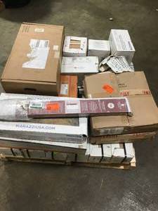 lot 13 image: Pallet of assorted flooring Various conditions Various sizes Various models Customer Returns See Pictures