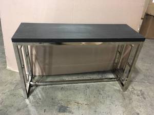 lot 19 image: Harper 48 in. ChromeBlack Rectangle Wood Console Table by Picket House Furnishings