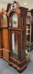 lot 109 image: SLIGH WALNUT GRANDFATHER CLOCK WITH NEW KEININGER MOVEMENT