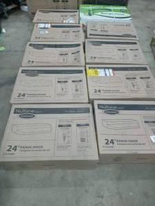 Lot of 12 pieces of range hood Various conditions Customer Returns See Pictures