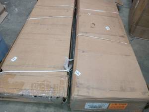 Lot of 2 Silver 4-Tier Heavy Duty Steel Garage Storage Shelving Unit (77 in. W x 72 in. H x 24 in. D) by Sandusky Customer Returns See Pictures