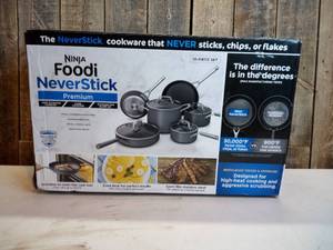 Ninja - Ninja Foodi NeverStick Premium Hard-Anodized 10-Piece Cookware Set - Grey - NEW