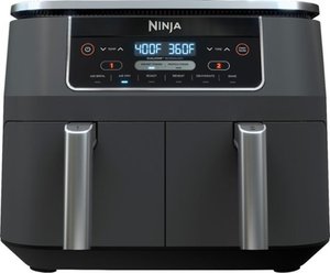 Ninja - Foodi� 6-in-1 8-qt., 2-Basket Air Fryer with DualZone Technology - Dark Grey