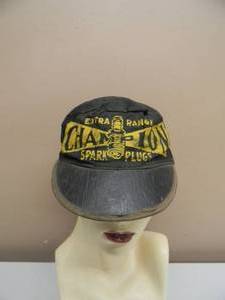 lot 20 image: VINTAGE CHAMPION SPARK PLUGS GAS STATION SERVICE ATTENDANT HAT - AWESOME - GREAT PIECE - SEE PICTURES