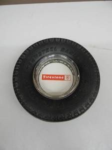lot 26 image: RARE - VINTAGE FIRESTONE TIRES TRANSTEEL RADIAL RUBBER TIRE ASHTRAY - NICE - VERY COOL PIECE - SEE PICTURES