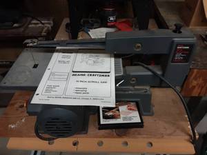 lot 3 image: Sears Craftsman 16 Scroll Saw With Manual & Work Bench Stand
