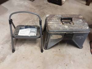 lot 8 image: Cosco Folding Step Stool & Step Stool Tool Box