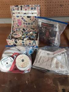 lot 35 image: Sewing Box, Sewing Notions, Patterns