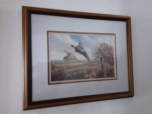 lot 53 image: Signed Pheasant Print By Meger 23x18