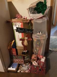 lot 74 image: Large Lot Of Christmas Decor, Tree, Wrap