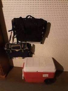 lot 76 image: Rolling Cooler & 2-Stadium Chairs