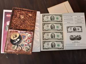lot 107 image: Collection Of Buttons & $2.00 Bills