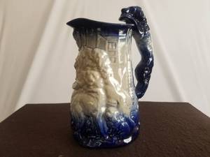 Dog Handle Ironstone Pitcher