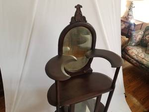 Antique Mahogany Mirrored Stand  with Mirrored Cabinet