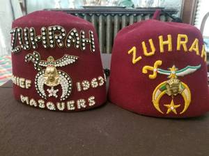 2 Vintage Zuhrah Shriner Fez
