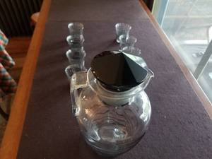 Stueben Glass Pitcher and Glasses