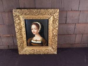Antique Hand Painted Portrait on Board