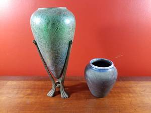 Art Nouveau and Raku Vases