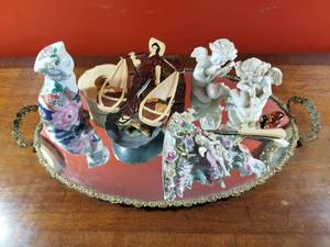 Mirrored Tray with Miscellaneous Delights