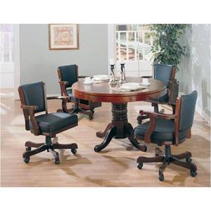 lot 12 image: Coaster Furniture Mitchell Cherry 5 Piece 3-in-1 Game Table Set, 100201-S5 - Missing 1 Ball Drop Box.