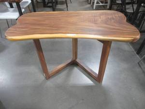 lot 10 image: Solid Wood Live Edge Walnut CoffeeTable With Base. (192602362) Approximate Dimensions 48 in. x 25 in. x 2.0 in. - $400.00 RESERVE