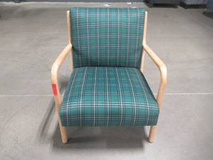 lot 326 image: Project 62 Esters Wood Armchair Plaid Green