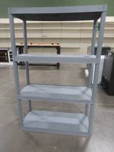 lot 51 image: Blue Hawk 52.62-in H x 34.75-in W x 14.63-in D 4-Tier Plastic Freestanding Shelving Unit.