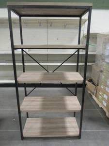 lot 69 image: Whalen 72 in. 5 Tier Freestanding Square Tube Shelving. WSHD5SQB.