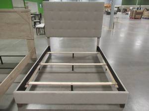 lot 99 image: Signature Design By Ashley Dolante Queen Upholstered Bed in Gray, B130-781.