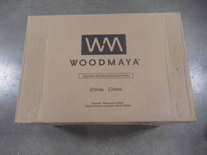 lot 717 image: Maya Wood Adjustable Standing Desk Raiser in White WM-DKR-0006WD
