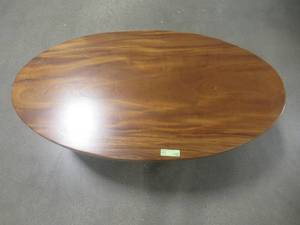 lot 338 image: Live Edge Elliptic Walnut DiningCoffee Table 48x25x1.96 48251964A