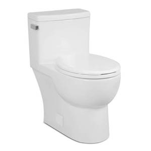 lot 144 image: Icera Malibu II 1-piece 1.28GPF Single Flush Round-Front Toilet in White, C-6360.01