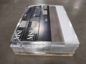lot 120 image: WHOLESALE MIXED PALLET OF MISCELLANEOUS VINYL FLOORING IN GRAY TONES