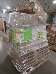 lot 128 image: WHOLESALE MIXED PALLET OF MISCELLANEOUS INDOOR, OUTDOOR AND SHOP LIGHTING