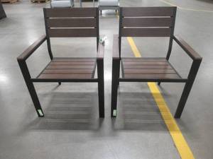lot 160 image: Project 62 Mantega 2pk Faux Wood Patio Dining Chairs, 009-00-5473.