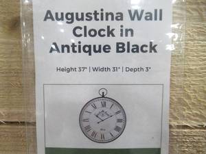 lot 650 image: Ashley Furniture Augustina Wall Clock in Antique Black A8010110