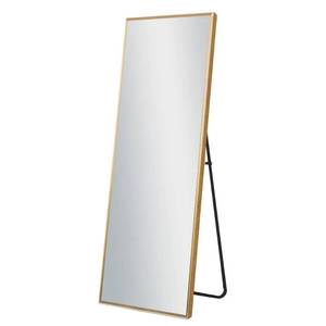 lot 163 image: NeuTypeChic 64.17 in. X 21.26 in. Modern Rectangle Oversized Gold Metal Framed Full Length Standing Mirror. JJ00362ZZEN.