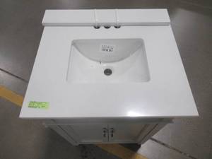 lot 261 image: Home Decorators Collection Ashburn 24 in. W x 21.63 in. D Vanity Cabinet in Grey with Top ASGRA2421
