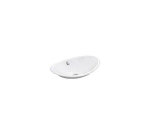 lot 188 image: Kohler Vessel Cast Iron Bathroom Sink in White with Painted Underside and Overflow, 5403-W-0