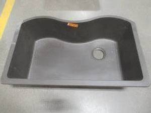 lot 184 image: Elkay Quartz Classic Undermount Composite 33 in. Rounded Single Bowl Kitchen Sink in Mocha, ELGUS3322RMC0.