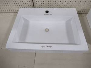 lot 189 image: Single Hole for Faucet Bathroom Vessel Sink Basin, Approximate Dimensions 18 12 x 24 x 4.