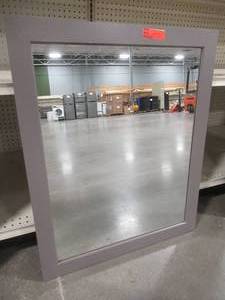 lot 230 image: 24 x 32 Gray Framed Mirror.