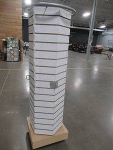 lot 199 image: Retail Display Cabinet (Hook and Tag) 360 Degree Swivel Hexagon Tower. 18 x 18 x 63 Tall.