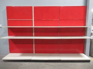lot 406 image: 3 Retail Single-Sided Gondola Units With Accessories. Each Unit is 48 x 28 x 96 Tall.