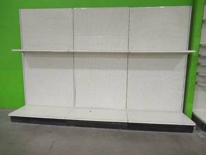 lot 408 image: 3 Retail Single-Sided Gondola Units With Accessories. Each Unit is 48 x 28 x 96 Tall.