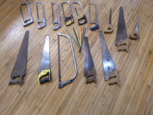 lot 63 image: Tote Full of Miscellaneous Saws