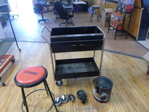 lot 128 image: Utility Cart and Work Stool
