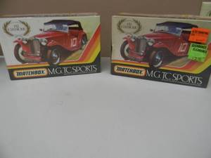 lot 20 image: Awesome Set of Two Matchbox M.G. TC Model Cars STILL IN PLASTIC