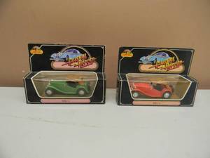 lot 43 image: AWESOME SET 2 Guisval Vintage MG - TC Cars. Red Soft Top. Green Soft Top.